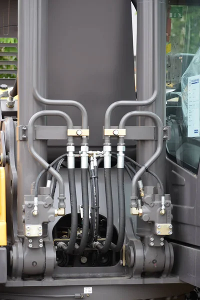 Hydraulischer Mechanismus Zum Ausheben Eines Baggers Für Baggerausrüstung — Stockfoto