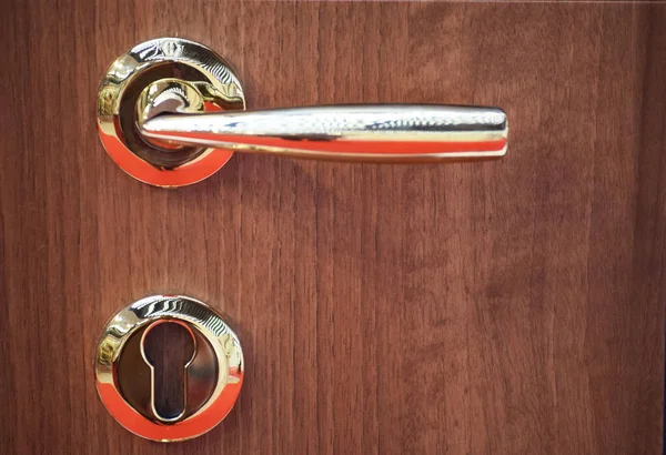 Kapı Kilidi Kapı Kolu Anahtar Deliği Detayları — Stok fotoğraf