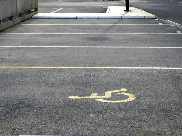 Weelchair Sign Parking Lot Desabled — Stock Photo, Image