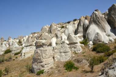 Kapadokya Türkiye 'de volkanik kayalar