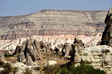 Kapadokya Türkiye 'de volkanik kayalar