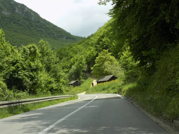 Road Trip Travers Les Villages Montagne — Photo