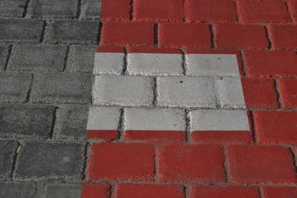 Paving Stones Painted Red White — Stock Photo, Image