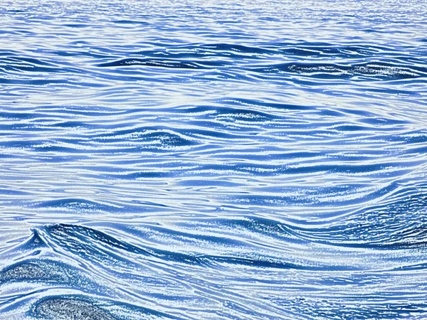 Digitaal Gegenereerde Beelden Van Golven Turbulente Zee — Stockfoto