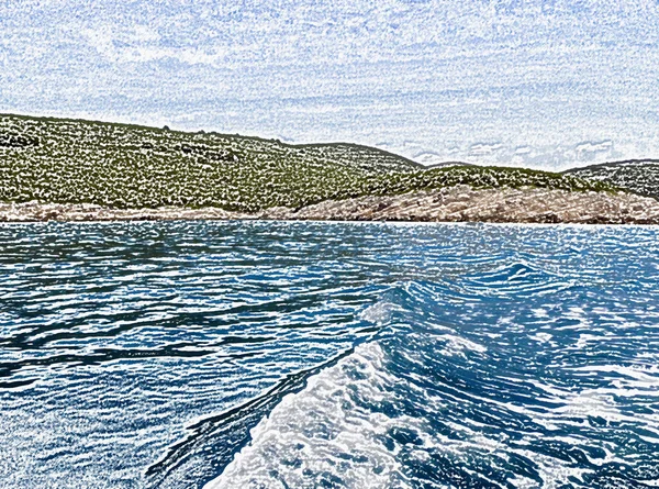 Imágenes Generadas Digitalmente Las Olas Mar Turbulento — Foto de Stock