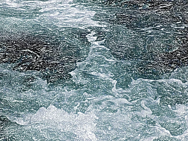 Dalgaların Çalkantılı Denizdeki Dijital Resimleri — Stok fotoğraf