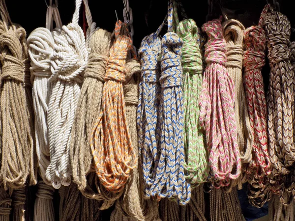 Bunches Rope Hangs Roof Street Market Istanbul — Stock Photo, Image