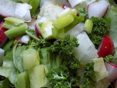 Taze bahar salatası arka planı