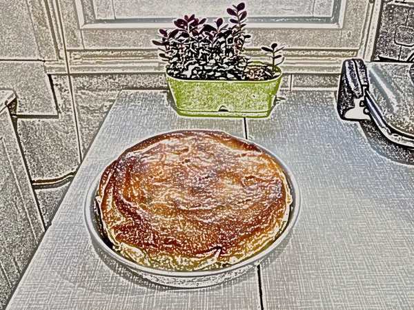 オーブンから取ったばかりの素敵なホットパイの絵 — ストック写真
