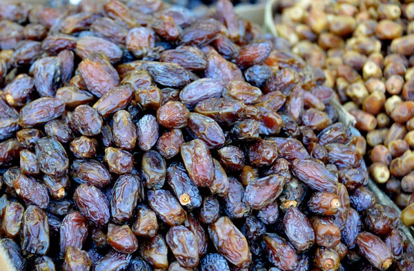 Dried date fruit on the market stand, on the street market in Istanbul