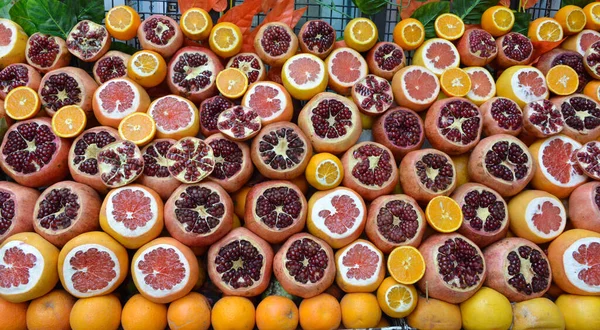 Granatäpplen Apelsiner Grapefruktvitaminer — Stockfoto