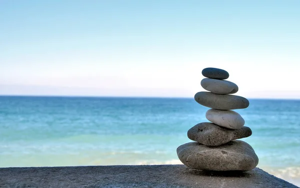 Stone Tower Beach Stones Stacked Each Other — Stock Photo, Image