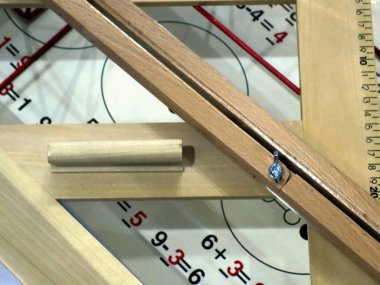 Matematiksel formülleri olan tahta cetveller