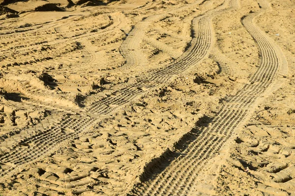 Tire Tracks Sand Background — Stock Photo, Image