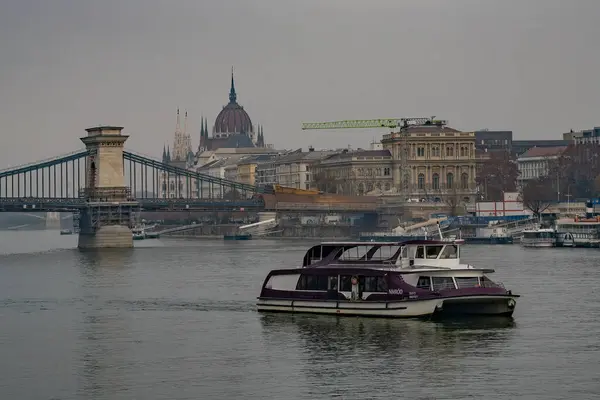 Budapest Hungary November 26Th 2022 Boat Ride Danube River Budapest — Stock Photo, Image
