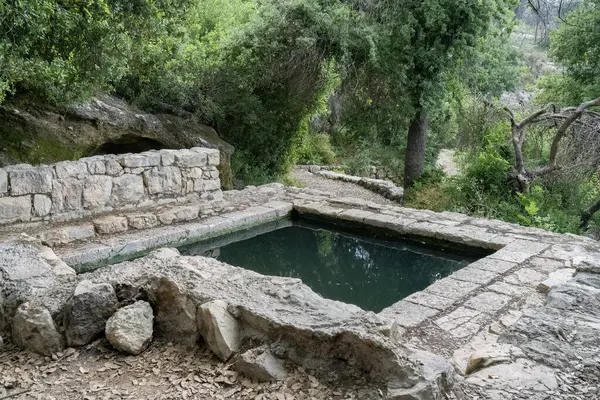 An ancient spring water reservoir in the Judea mountains, near Jerusalem, Israel.