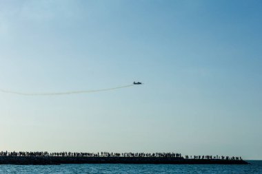 Brezilya 'nın kuzeydoğusundaki Fortaleza plajında hava gösterisi filosu.
