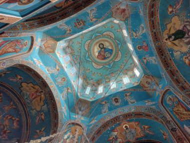 The interior of an Orthodox church in Baia Mare city, Romania
