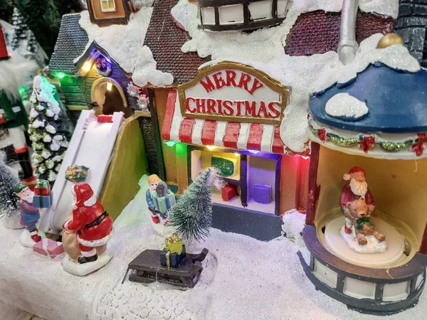 Weihnachtsszene Miniaturformat Weihnachtsdekoration — Stockfoto