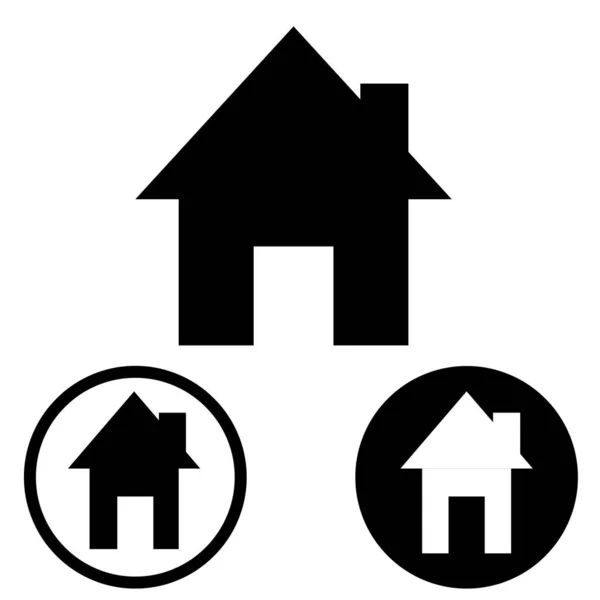 Домашняя Иконка Три Дома — стоковое фото