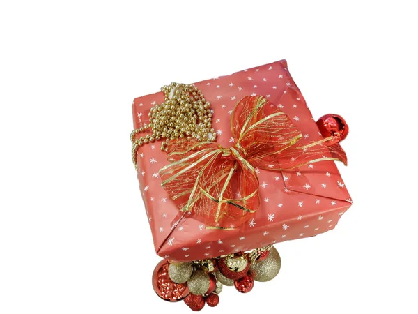Подарочная Коробка Красочные Глобусы Рождество — стоковое фото