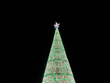 Romanya 'nın Baia Mare kentinde ışıklardan yapılmış Noel ağacı