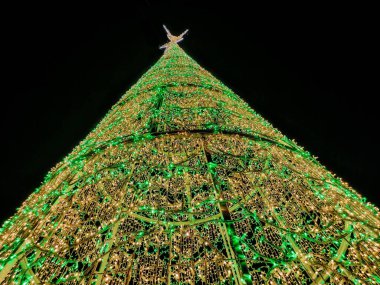 Romanya 'nın Baia Mare kentinde ışıklardan yapılmış Noel ağacı