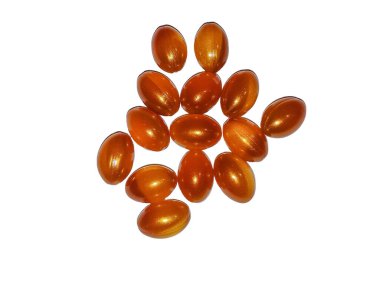 Royal Jelly capsules isolated on white background