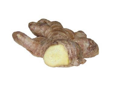 Beyaz arka plan üzerinde izole zencefil köksap