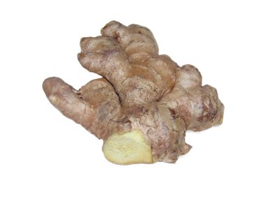 Beyaz arka plan üzerinde izole zencefil köksap