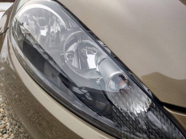 The fronts lights of a car