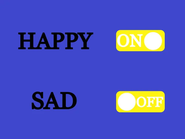 Seja Feliz Não Ilustração Triste Feliz Triste Conceito Felicidade — Fotografia de Stock