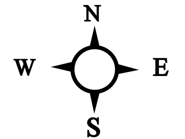 Kompass Illustration Med Svarta Bokstäver Stockbild