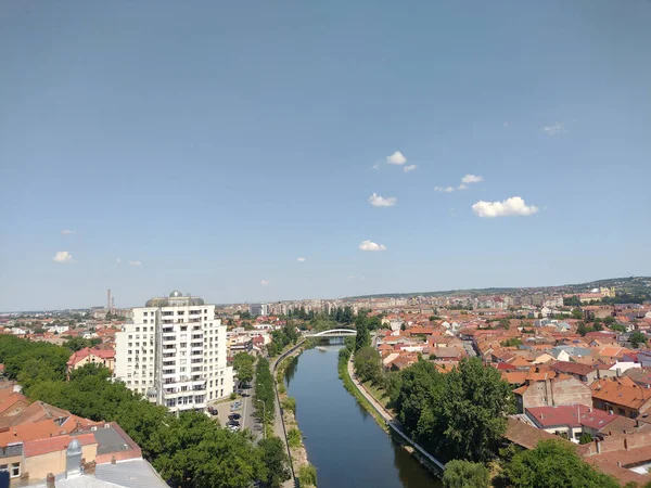 Rio Crisul Repede Cidade Oradea Romênia Vista Aérea Cidade Oradea — Fotografia de Stock