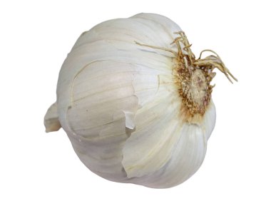 Beyaz arka plan üzerinde izole sarımsak ampul