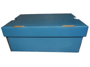 beyaz izole mavi karton kutu