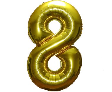 Sekiz numaralı balon beyazda izole edildi.