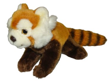 Plush Red Panda beyazda izole edilmiş. Oyuncak