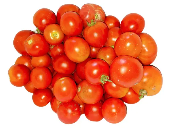 stock image Bunch of ripe tomatoes freshly picked from the garden