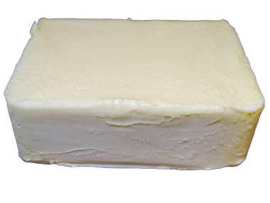 Beyaz üzerine izole edilmiş organik inek sütü yağı.