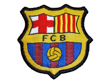 Baia Mare, Romanya - 30 Ağustos 2024: FC Barcelona kulüp logosu beyaza izole edildi