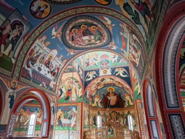 The interior of an orthodox church in Baia Mare city, Romania