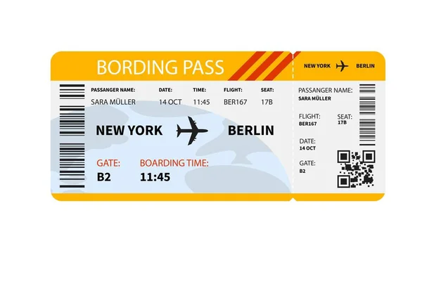 New York 'tan Berlin' e uçuş kartı. Her amaç için harika bir tasarım. Poster, broşür.