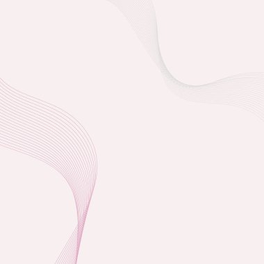 Yumuşak bej arka planda en az dalgalı pembe çizgiler, soyut akış, zarif modern vektör