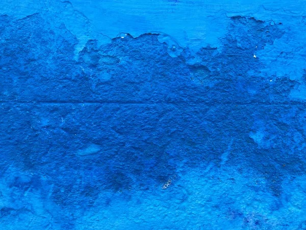 Close Parede Grungy Azul Brilhante Chefchauoen Marrocos Com Espaço Cópia — Fotografia de Stock