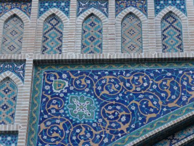Sülfürik sıcak yay Tiflis, Gürcistan 'da mavi kareli Orbeliani hamamı. Yüksek kalite fotoğraf