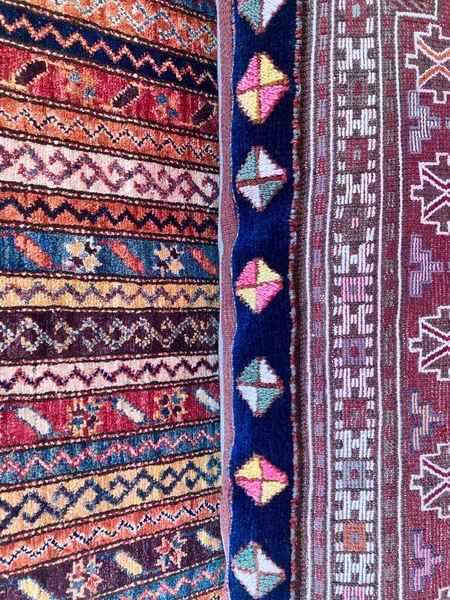 Richly patterned, colourful handmade carpets, Istanbul, Turkey. High quality photo