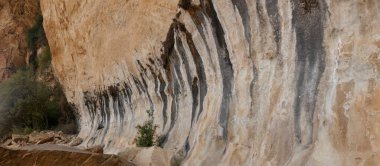 Close up of the many ancient Drakensberg San rock art with human figures, South Africa. High quality photo clipart