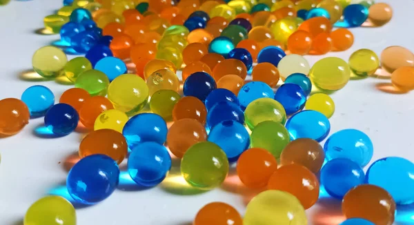 Bolas Cristal Colores Textura Bolas Hidrogel Multicolor Para Fondo — Foto de Stock