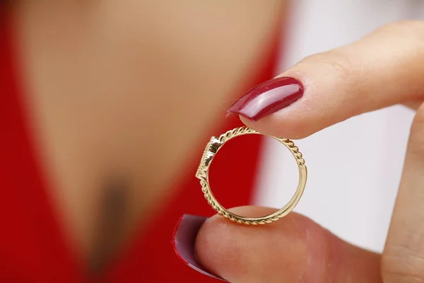 Nők Fülbevaló Ékszerek Modell Vidám Gyémánt Fülbevaló Gyűrű Szép Arc — Stock Fotó